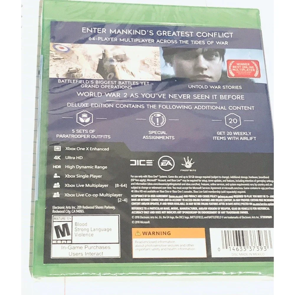 Battlefield V-Deluxe‎ Edition-Xbox One-FACTORY SEALED-NEW